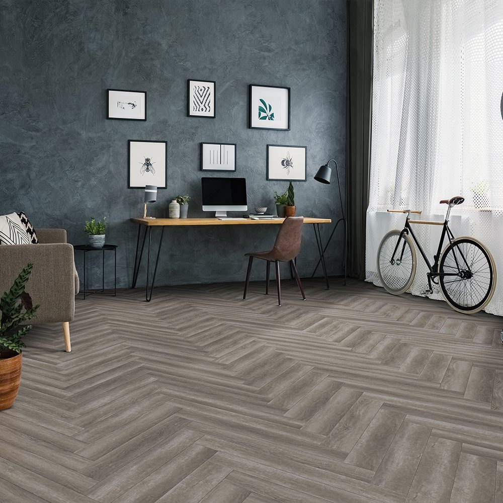 Kraus Harpsden Grey Herringbone LVT - Tile Projects Ltd