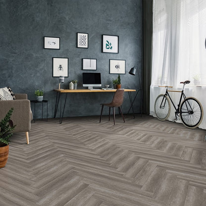 Kraus Harpsden Grey Herringbone LVT - Tile Projects Ltd