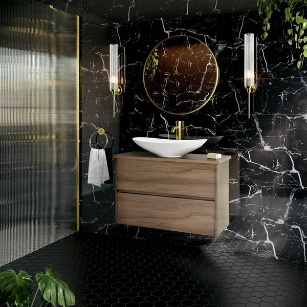 Genova Black Polished Marble Effect 600x300 - Tile Projects Ltd